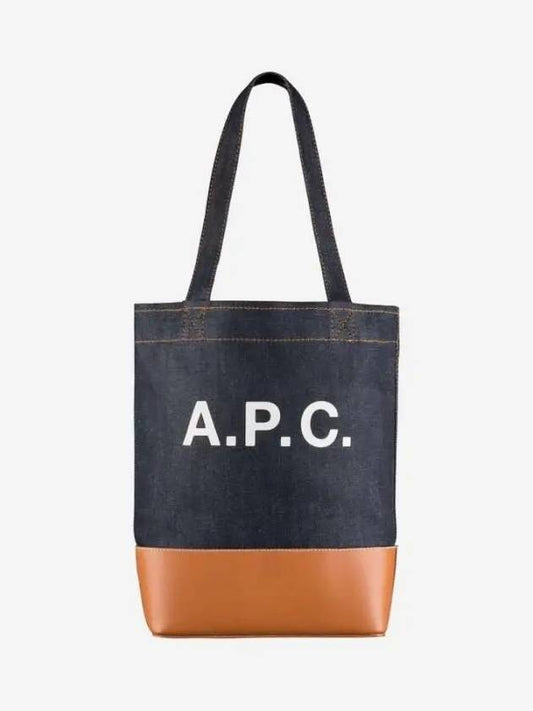 Logo Denim Axel Small Tote Bag Brown - A.P.C. - BALAAN 2