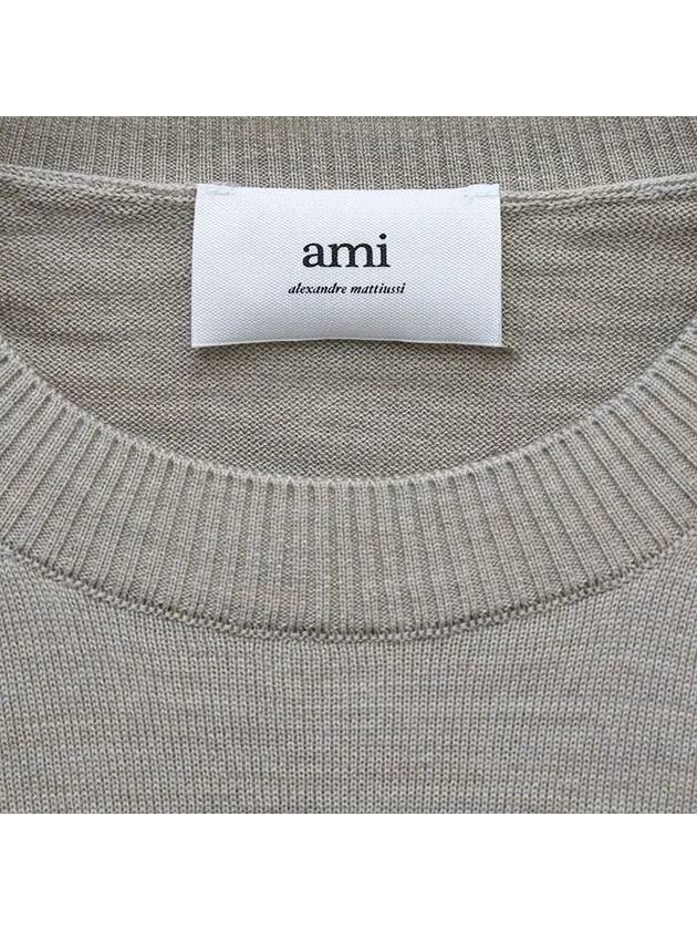 De Coeur Wool Knit Top Beige - AMI - BALAAN 3