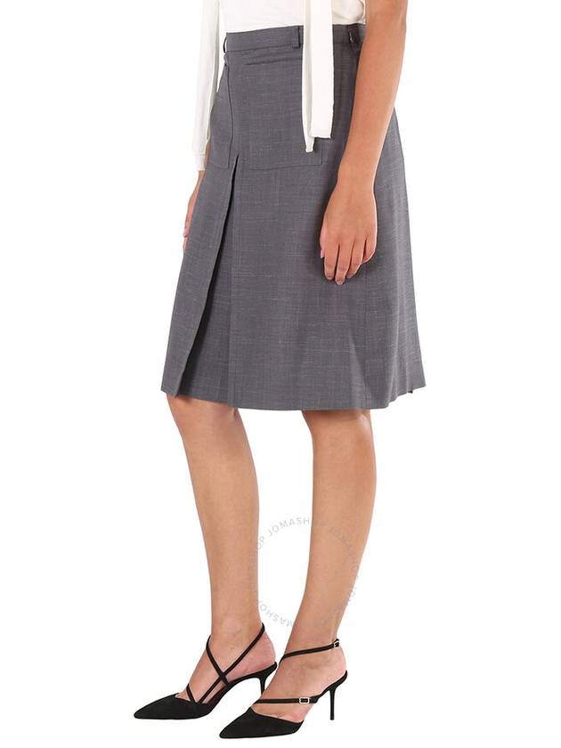 Burberry Charcoal Grey Box Pleated Detail A-line Skirt, Brand Size 6 (US Size 4) - BURBERRY - BALAAN 3