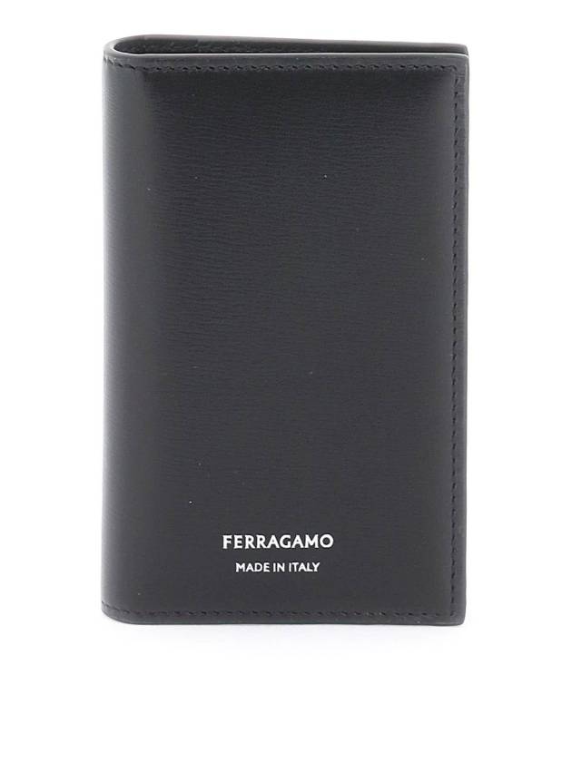 Branded Bi-Fold Card Wallet Black - SALVATORE FERRAGAMO - BALAAN 1