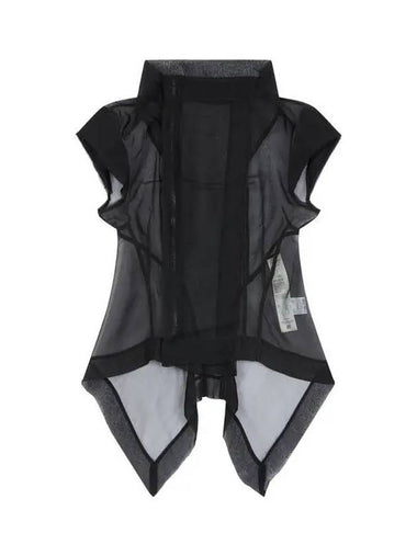 WOMEN Cap Sleeve Silk See through Jacket Black - RICK OWENS - BALAAN 1