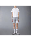 Logo Patch Lightweight Jersey Relaxed Fit Short Sleeve T-Shirt White - THOM BROWNE - BALAAN 4