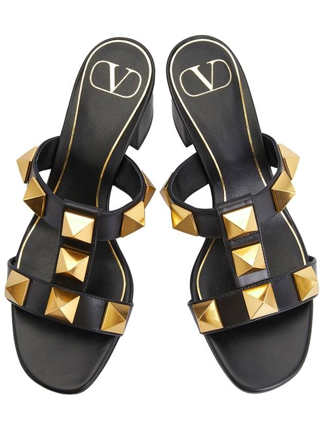 Roman Stud 60 Sandal Heels Black - VALENTINO - BALAAN 3