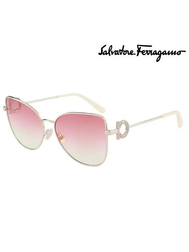 Eyewear Cats Eye Metal Sunglasses Peach Gradient - SALVATORE FERRAGAMO - BALAAN 2