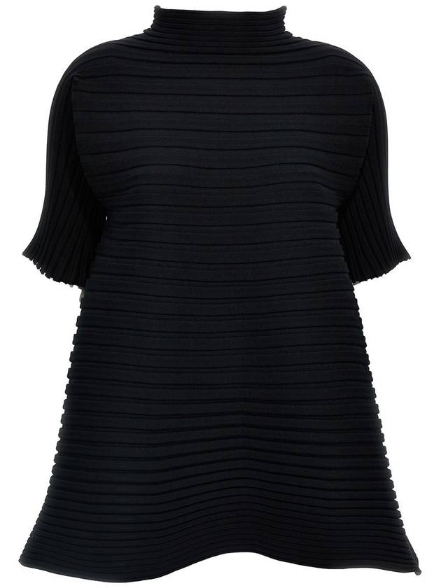 Pleated Knit Blouse Black - ISSEY MIYAKE - BALAAN 3