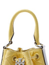 Small Fleming Soft Patent Border Bucket Bag Yellow - TORY BURCH - BALAAN.