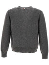 Reverse Jersey Stitch Donegal 4-Bar V-Neck Cardigan Grey - THOM BROWNE - BALAAN 4