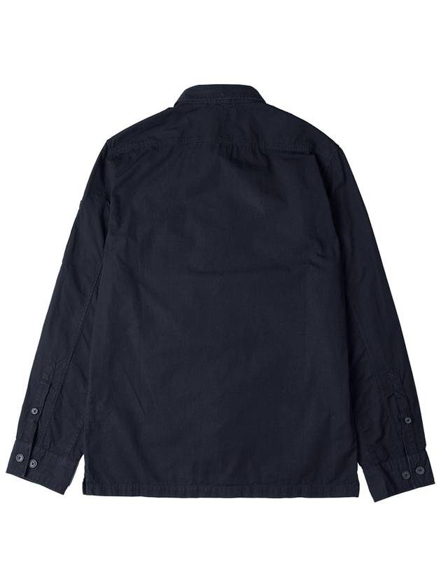 Lens Wappen Ripstop Shirt Zip Up Jacket Navy - CP COMPANY - BALAAN 3