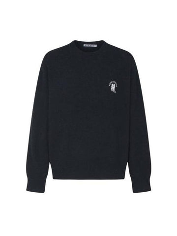 Embroidered Logo Jumper Knit Top Navy - ACNE STUDIOS - BALAAN 1