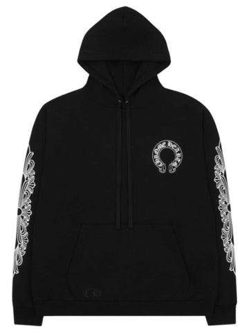 Horse Shoe Floral Hoodie Black - CHROME HEARTS - BALAAN 1