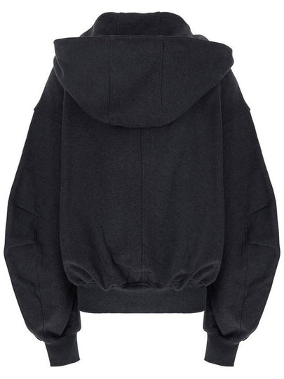 Grey Sweatshirt With Hood And Logo Lettering On The Front In Cotton Woman - THE ATTICO - BALAAN 2