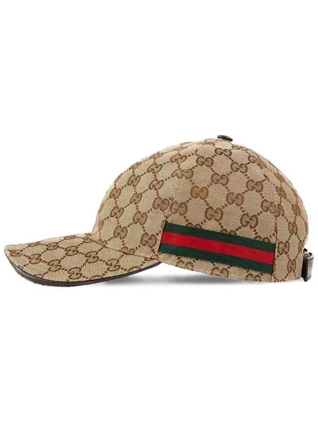 Original GG Web Supreme Canvas Baseball Ball Cap Beige Ebony - GUCCI - BALAAN 3