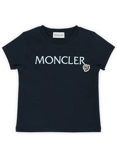 Kids Lettering Logo Patch Short Sleeve Navy 8C00005 83907 778 8 10A - MONCLER - BALAAN 1