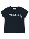 Kids Lettering Logo Patch Short Sleeve Navy 8C00005 83907 778 8 10A - MONCLER - BALAAN 2