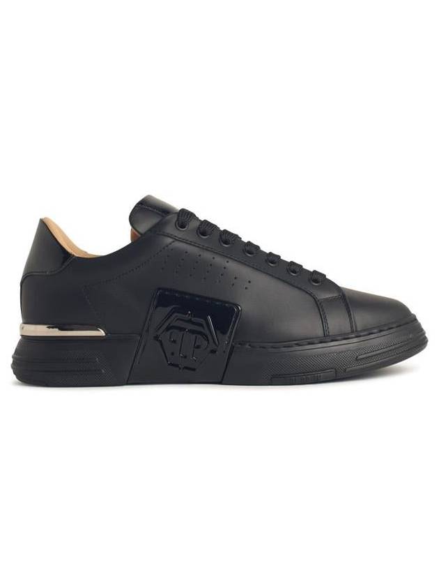 Philipp Plein 'Hexagon' Black Leather Sneakers - PHILIPP PLEIN - BALAAN 1