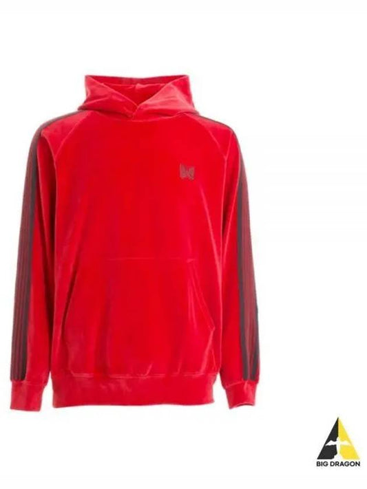 Track Hoody CPE Velor Red NS252 - NEEDLES - BALAAN 1