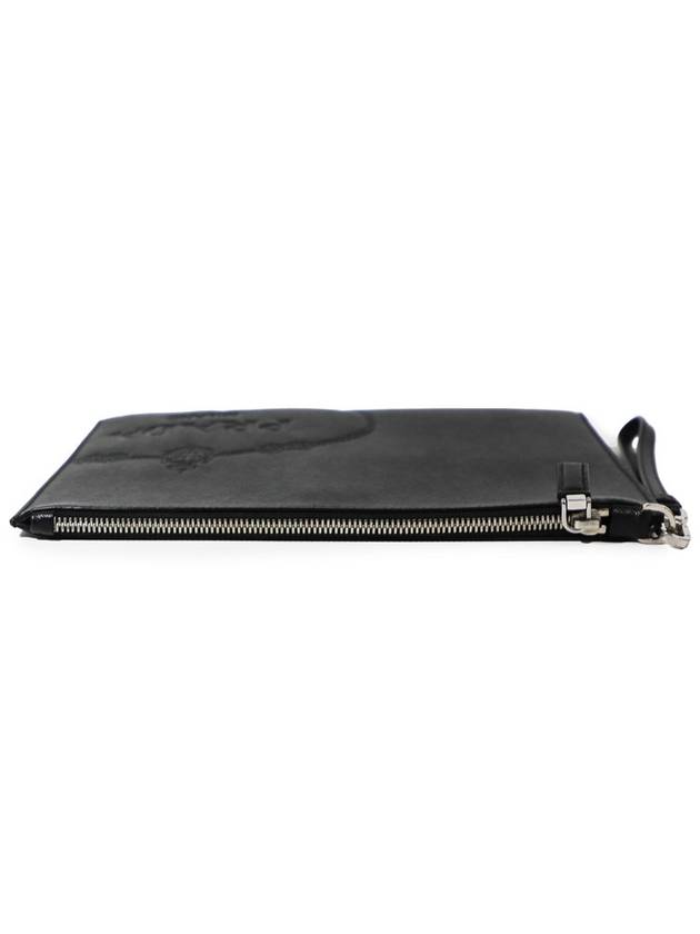 Prada 2NH005 2MB8 Black Saffiano Leather Engraved Logo Strap Clutch - PRADA - BALAAN 6