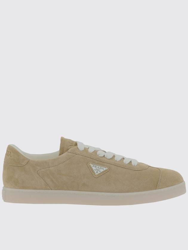 Lane Suede Low Top Sneakers Beige Tan - PRADA - BALAAN 2