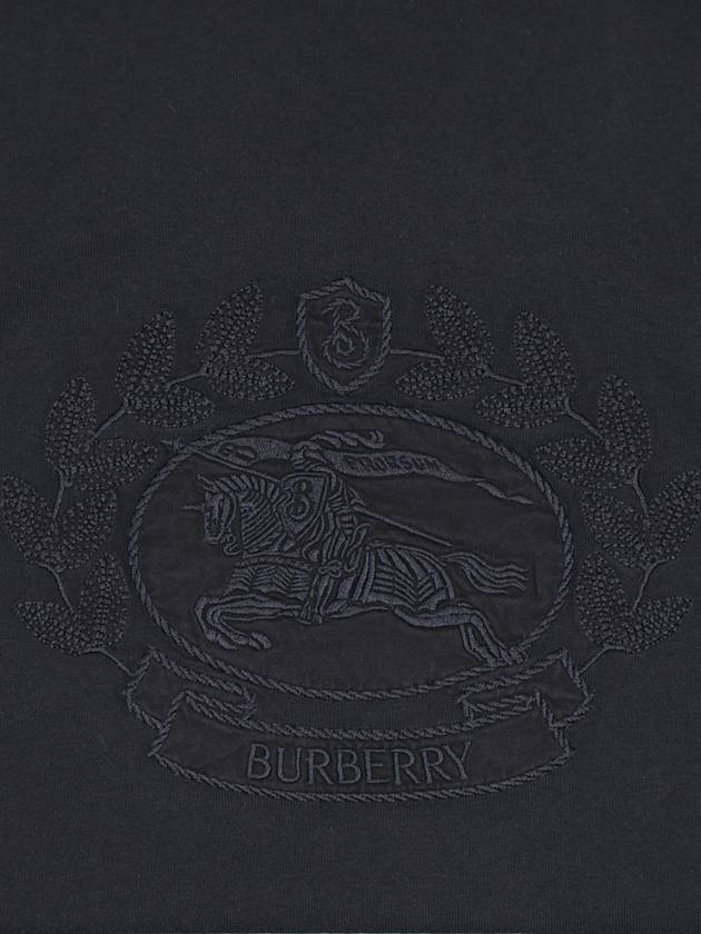 Embroidered Logo Cotton Short Sleeve T-Shirt Black - BURBERRY - BALAAN 4