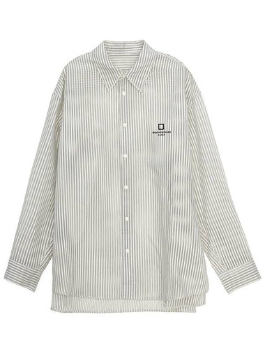 Striped Long Sleeve Shirt Grey - WOOYOUNGMI - BALAAN 1