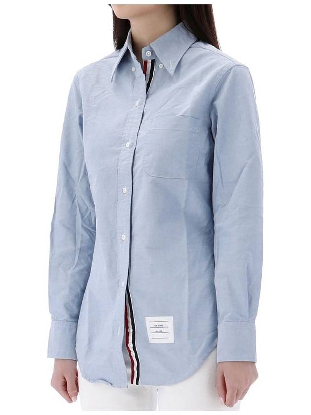 Button Down Cotton Oxford Long Sleeve Shirt Light Blue - THOM BROWNE - BALAAN 4