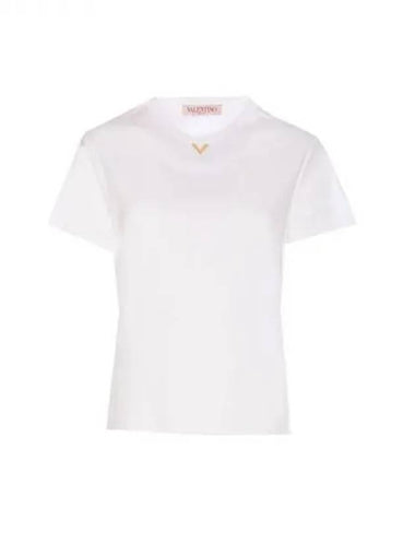 V logo cotton short sleeve t shirt 271565 - VALENTINO - BALAAN 1