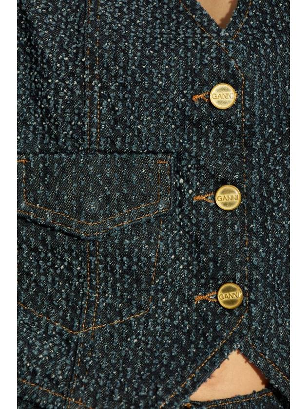 Ganni Denim Vest, Women's, Navy Blue - GANNI - BALAAN 5