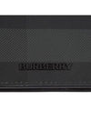 Check And Leather Half Wallet Charcoal - BURBERRY - BALAAN 6