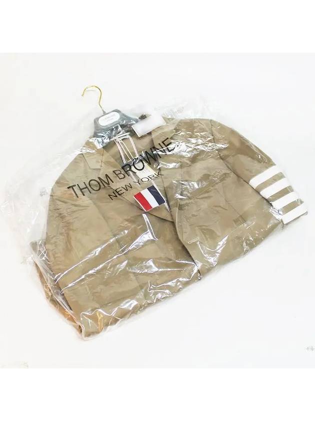 4 Bar Armband Cotton Blazer Jacket Camel - THOM BROWNE - BALAAN 7