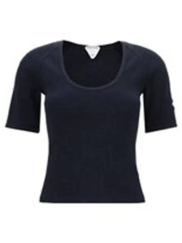 Women s Short Sleeve T Shirt Bottega Veneta Top With A Logo Patch Black - BOTTEGA VENETA - BALAAN 2