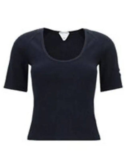 Women s Short Sleeve T Shirt Bottega Veneta Top With A Logo Patch Black - BOTTEGA VENETA - BALAAN 2