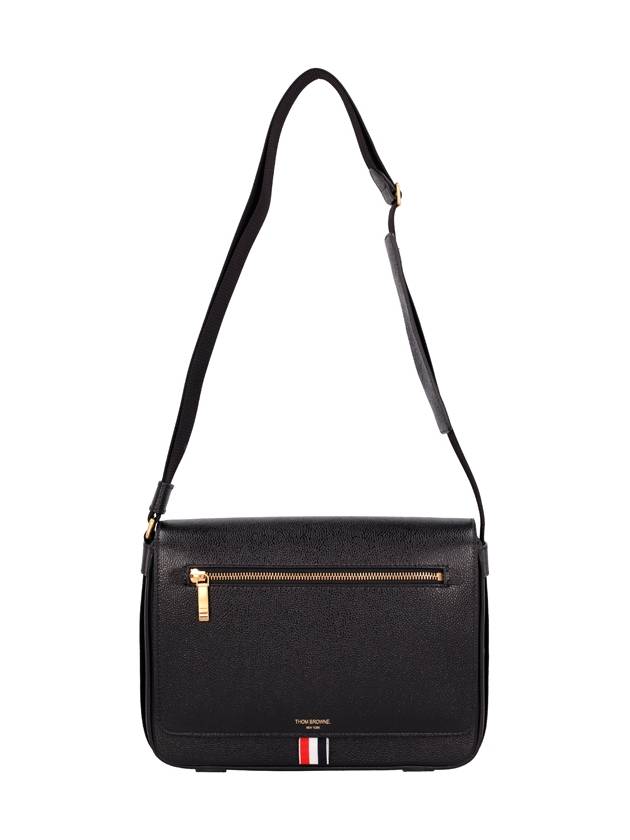 Tonal Strap Leather Reporter Cross Bag Black - THOM BROWNE - BALAAN 2