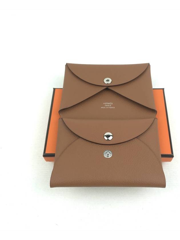 Calvi Duo Card Wallet Brown - HERMES - BALAAN 4