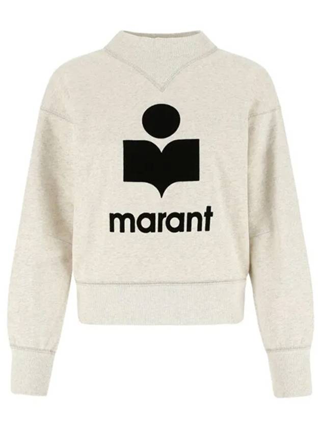 Isabel Marant ETOILE Moby Logo Print Sweatshirt Beige SW0003FAA1M07E 23EC - ISABEL MARANT ETOILE - BALAAN 1