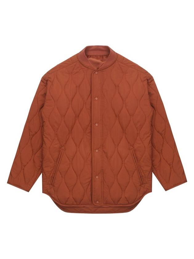 Men's Varsity Neck Quilted Jumper Dark Orange SW22IJP05DO - SOLEW - BALAAN 1