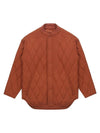 Varsity Neck Quilting Jumper Jacket Dark Orange - SOLEW - BALAAN 2