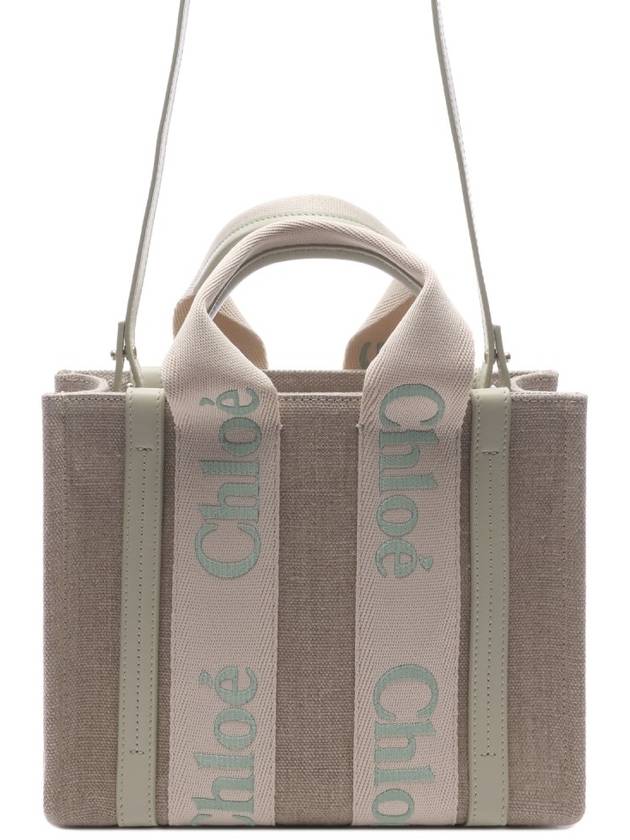 Woody Logo Small Tote Bag Green Beige - CHLOE - BALAAN 2