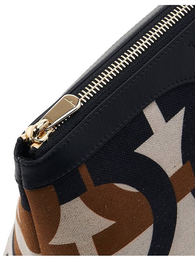 Monogram Fabric Pouch Bag Black - SALVATORE FERRAGAMO - BALAAN 8