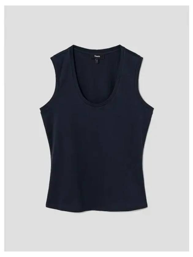 Women s Apex Cotton Tiny Sop Tank Top Sleeveless T Shirt Nocturne Navy Domestic Product GM0024031852759 - THEORY - BALAAN 1