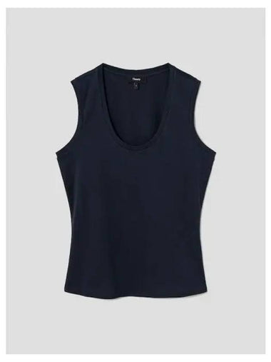 Women s Apex Cotton Tiny Sop Tank Top Sleeveless T Shirt Nocturne Navy Domestic Product - THEORY - BALAAN 1