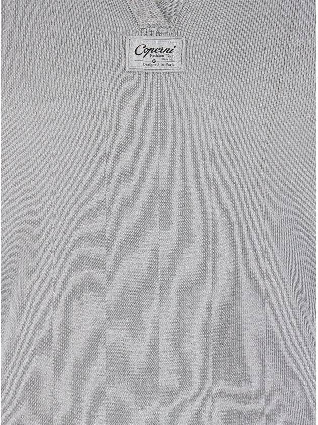 Grey Long Sleeve Polo Shirt In Knit Woman - COPERNI - BALAAN 3