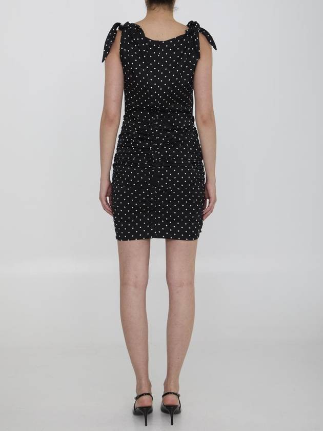 Polka dot draped mini dress F6I2DTFSA63 - DOLCE&GABBANA - BALAAN 5