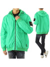 Wappen Patch Nylon Crinklips Hooded Jacket Light Green - STONE ISLAND - BALAAN 1