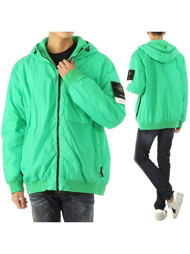 Wappen Patch Nylon Crinklips Hooded Jacket Light Green - STONE ISLAND - BALAAN 2