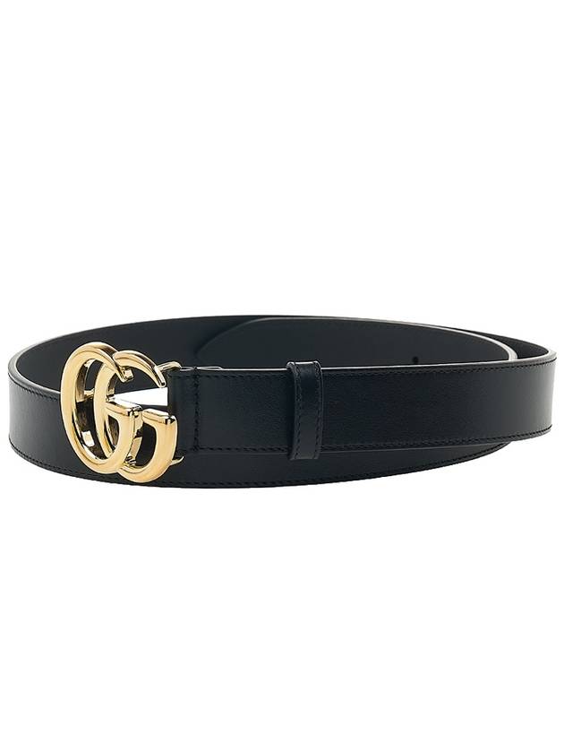 Men's GG Marmont Buckle Belt Black - GUCCI - BALAAN 3