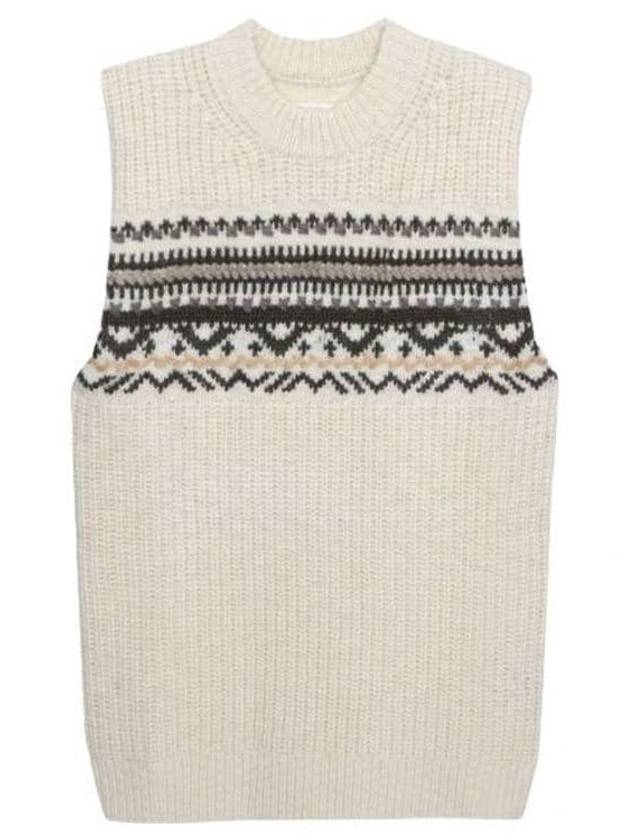 Gresley Wool Sleeveless Knit Top Ecru - ISABEL MARANT - BALAAN 2