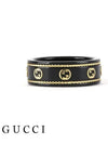 Interlocking G Icon Ring Black Gold YBC606826001 - GUCCI - BALAAN 2