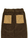 Paisley Patch Sherpa Fleece Pants Khaki - OGARP - BALAAN 6