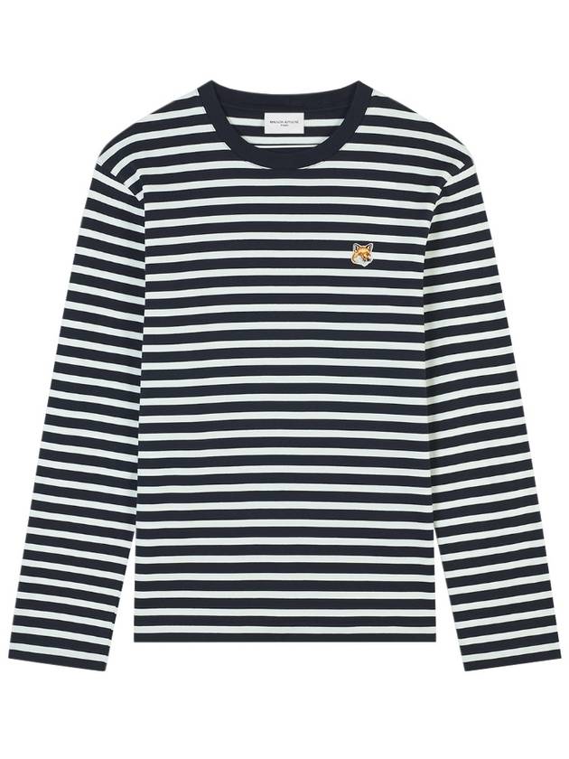 Fox Head Patch Regular Marin Long Sleeve T Shirt Navy Stripes - MAISON KITSUNE - BALAAN 2