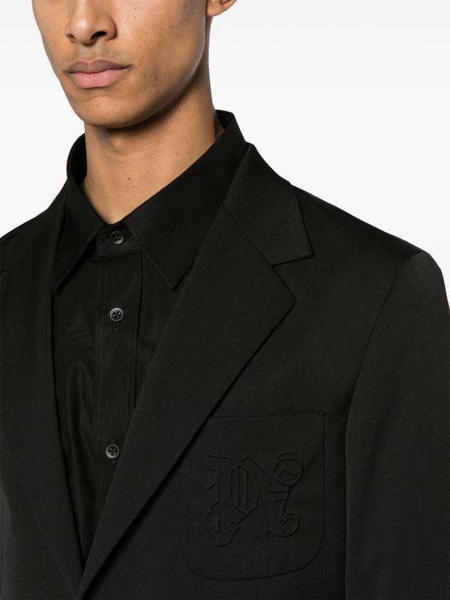 single-breasted twill blazer - PALM ANGELS - BALAAN 5